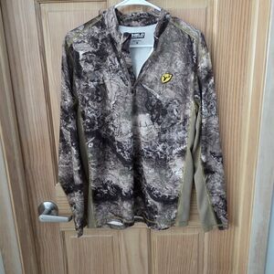 Men's Scent Blocker Shield Series Mossy Oak Camouflage Quarter Zip Long Sleeve M